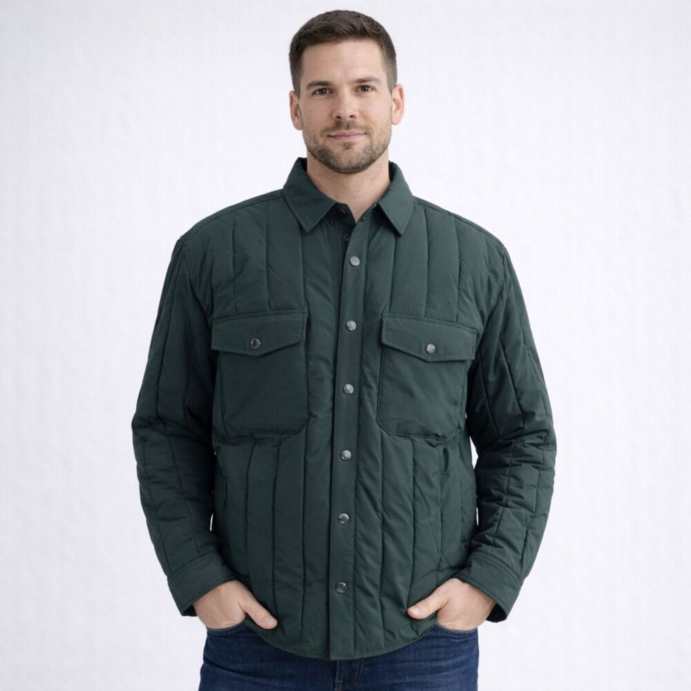 Robert Graham Quilted Shirt Jacket Slate Blue 3D Camo Interior Men M